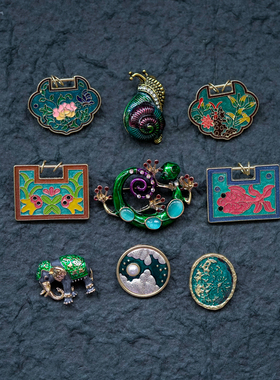 宫廷古董法国古着优雅珐琅vintage昆虫复古滴胸针别针晚宴礼物女