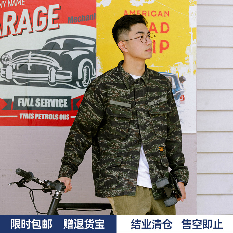 WHOSETRAP 潮美式街头军事系列 壁虎 虎斑军装机能TCU四袋夹克
