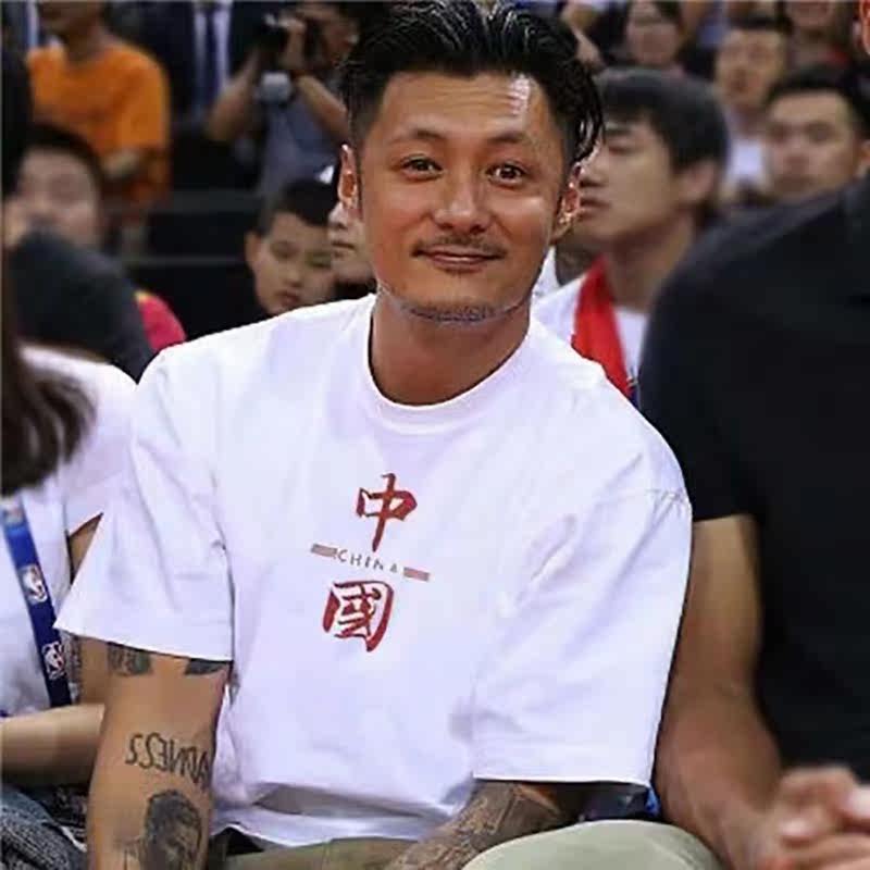 余文乐同款夏季短袖T恤男简约情侣沙滩体恤纯棉圆领宽松半袖上衣