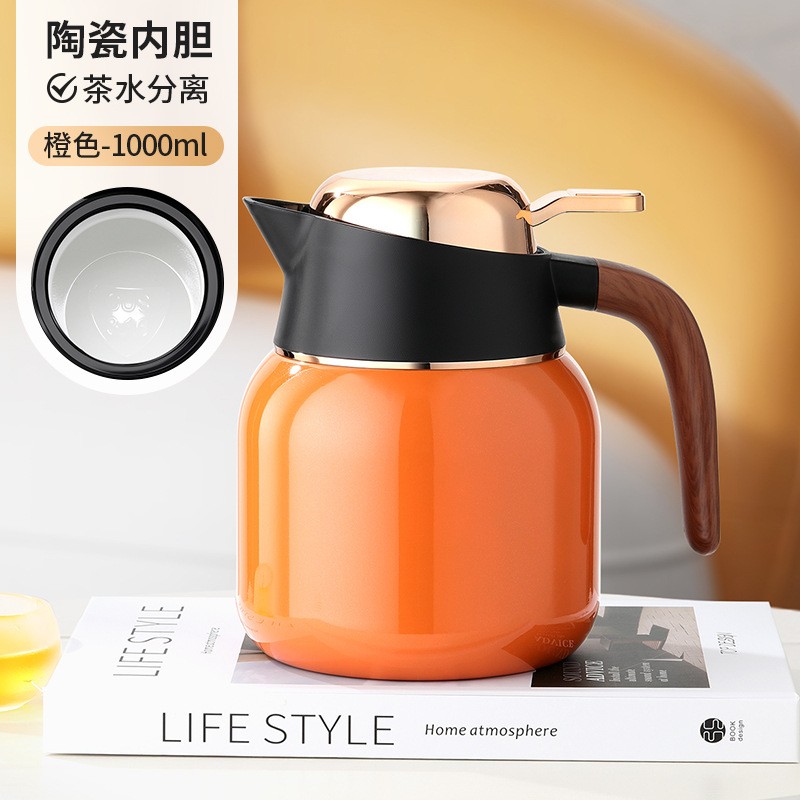 不锈钢陶瓷内胆焖茶壶繁简