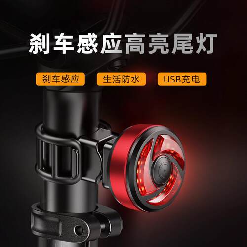 神火自行车尾灯后灯夜骑红光警示灯充电山地夜骑装备灯BTL02