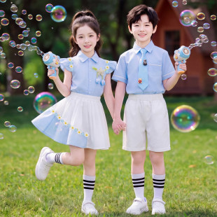 儿童合唱演出服幼儿园表演朗诵服小学生英伦风毕业照班服夏季园服