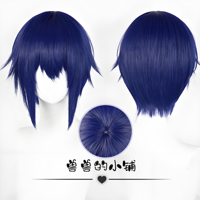 守护甜心 阿夜 月咏几斗 cosplay假发 仿真头皮顶 深蓝短发玫瑰网