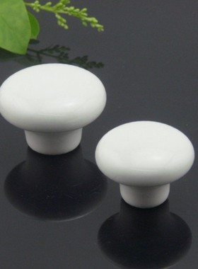 德国鸿瀛白色陶瓷拉手 田园圆形颗粒橱柜厨房抽屉鞋柜衣柜门把手