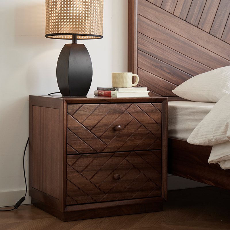 璞沁木作实木床头柜床边柜