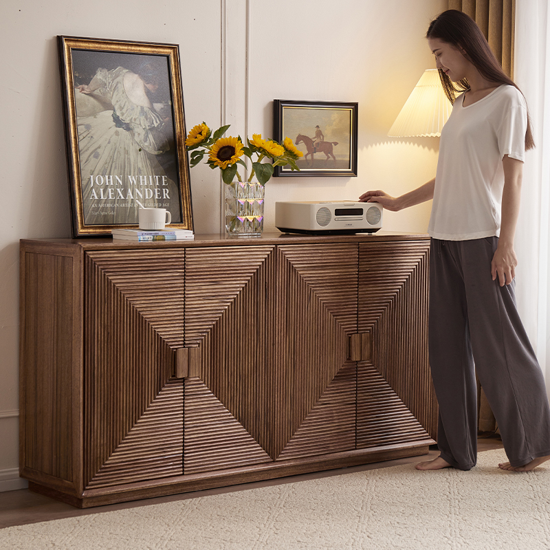 璞沁木作黑胡桃木餐边柜鞋柜