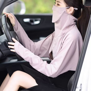 夏季脖子防晒冰丝披肩面罩护颈一体女开车全脸遮阳防紫外线神器薄