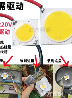led草坪灯免驱动AC220V cob灯珠芯片园林灯贴片光源轨道灯片配件