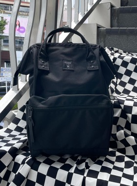 日本升级2024新款anello双肩包全黑蓝米灰纯色商务旅行电脑包书包