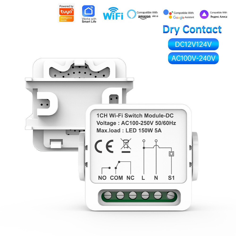 涂鸦智能WiFi干接点开关模块远程语音干接点通断器干接点模块tuya