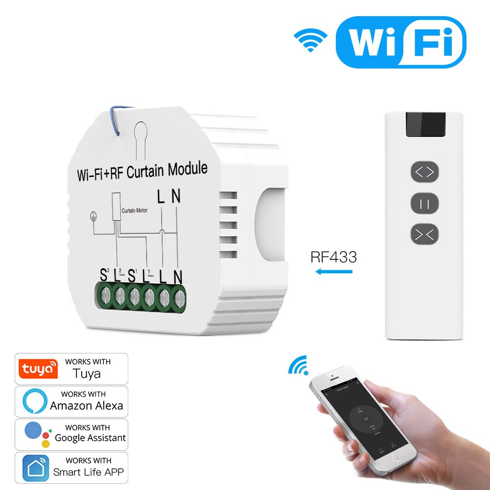 wifi涂鸦智能家居窗帘智能开关定时遥控窗帘开关中继通断器tuya