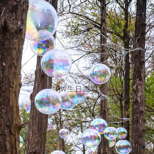 饰 批发镜面镭射炫彩虹变色4D镜面铝模气球悬挂酒吧婚庆商场美陈装