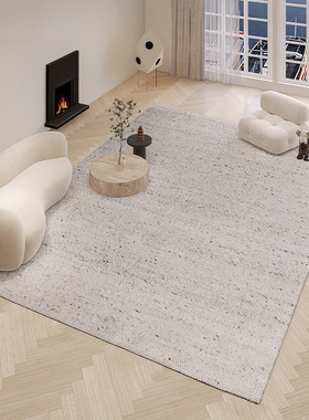 灰色地毯印度进口手工编织纯色客厅沙发茶几卧室床边地垫设计师款