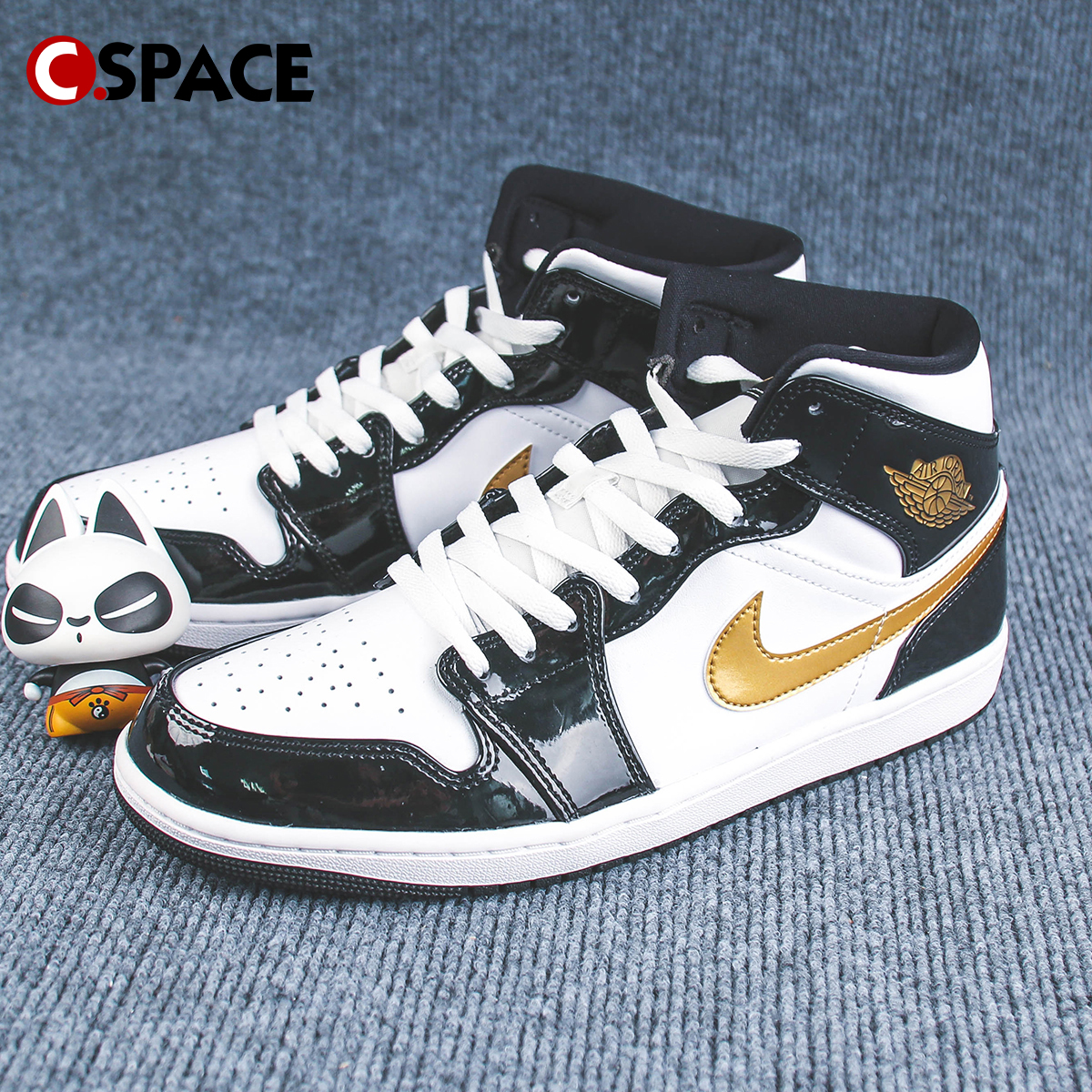 Cspace DP Air Jordan 1 Mid AJ1黑金运动中帮休闲板鞋852542-007