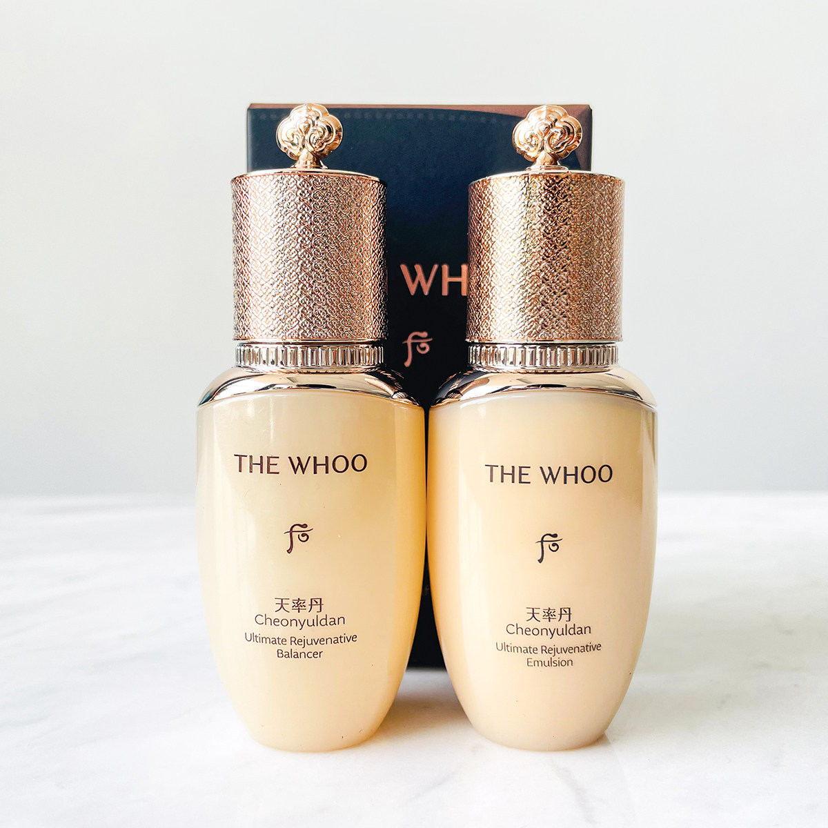 WHOO后天率丹和率系列2件套50ml小样水乳组合滋养液25ml 乳25ml