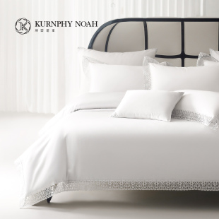 进口200支长绒棉四件套纯棉轻奢七星级酒店全棉床上被套床单床品