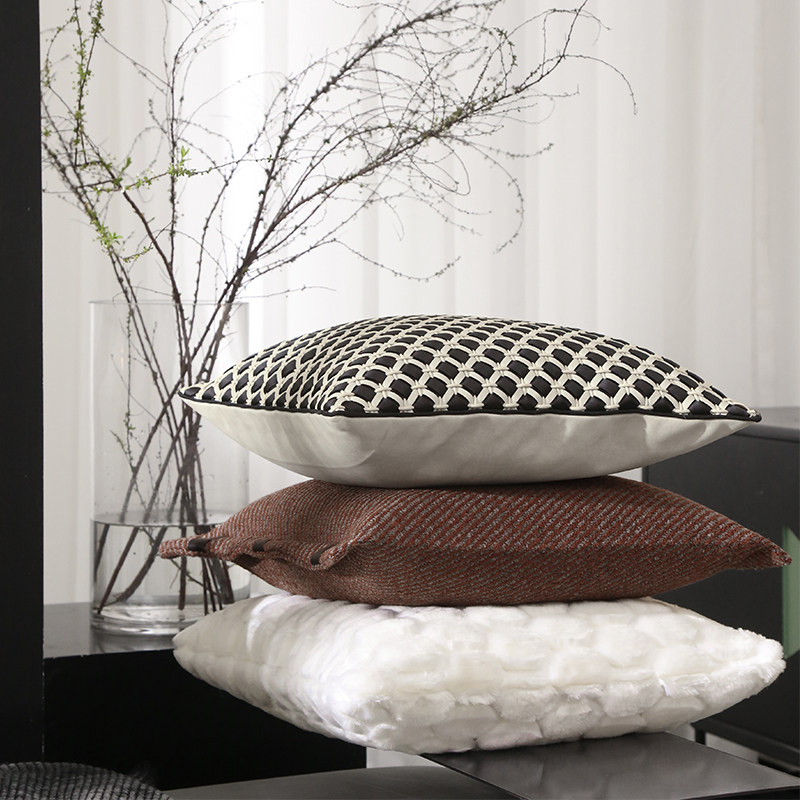 坤霏诺亚纯色轻奢床头靠枕床上腰枕抱枕客厅沙发ins枕靠垫套含芯