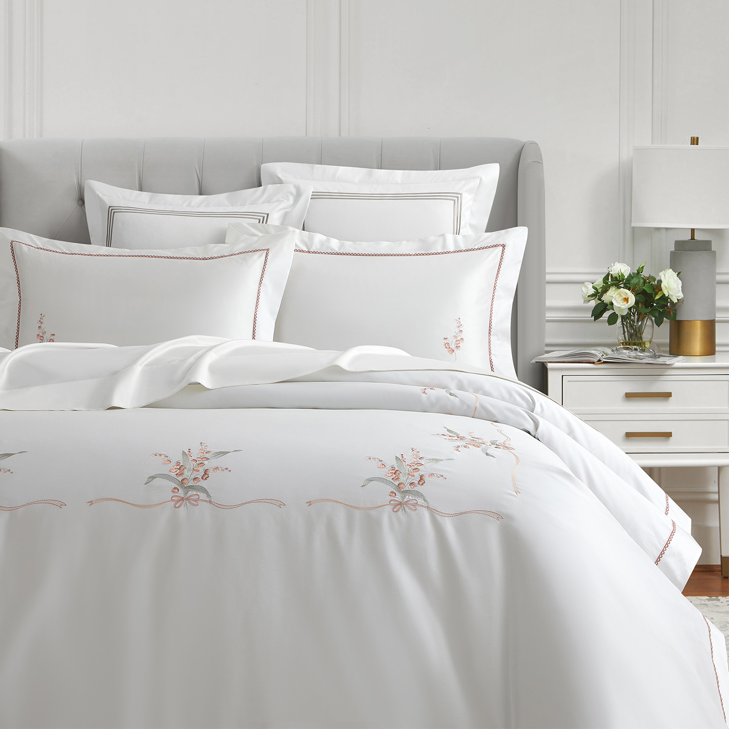 进口140支埃及长绒棉刺绣四件套