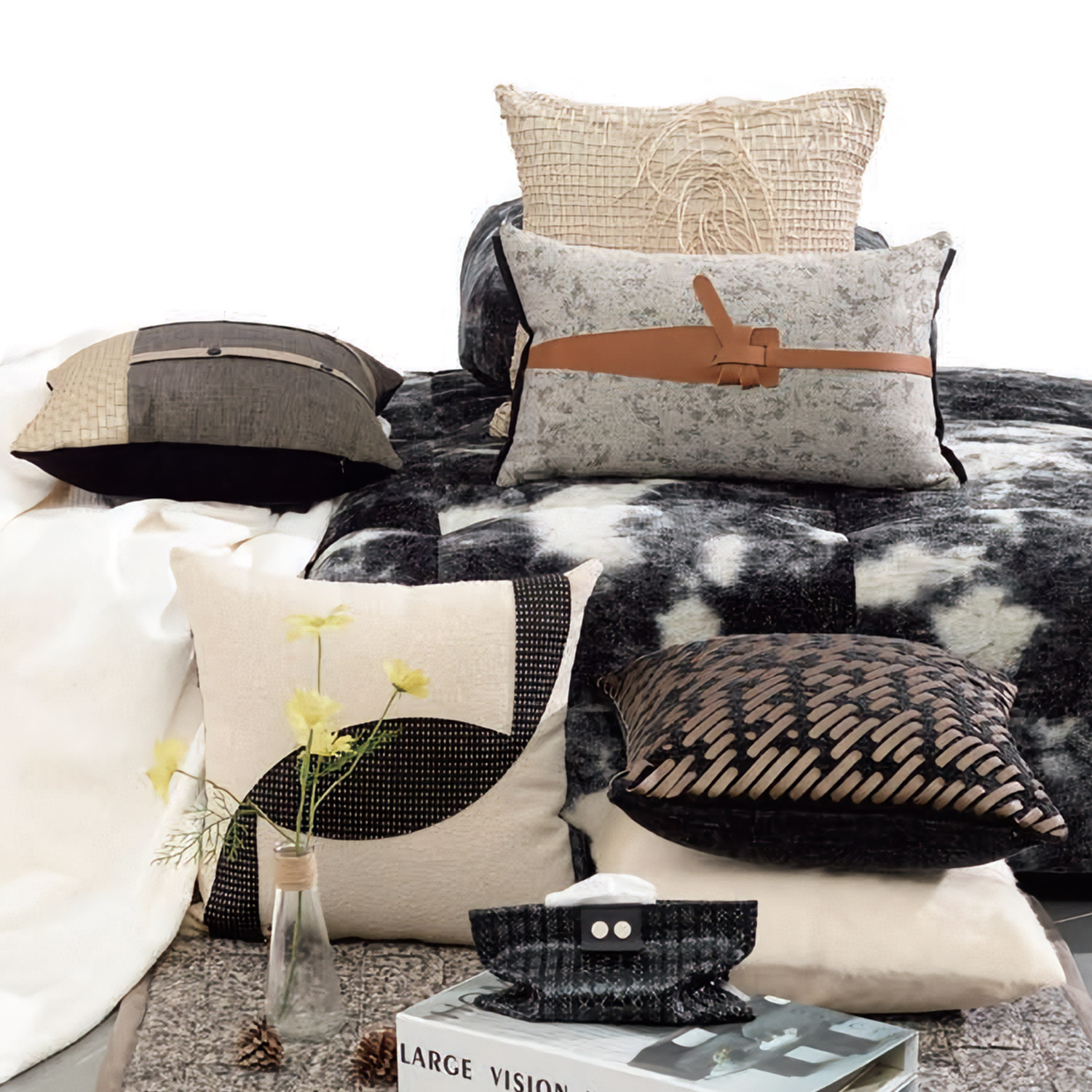 新款复古轻奢几何图形床头靠枕床上腰枕卧室抱枕沙发抱枕靠垫,居家布艺,靠垫/抱枕,淘宝优惠券,粉丝福利购,淘宝优惠卷