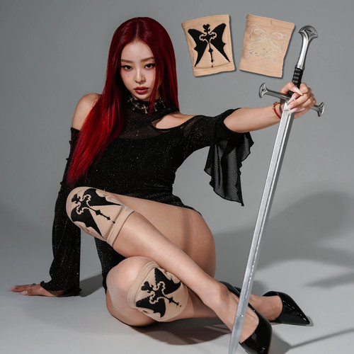 【上新】IAMYOYO利剑少女护膝舞蹈蝴蝶结烫钻专业运动高跟鞋heels