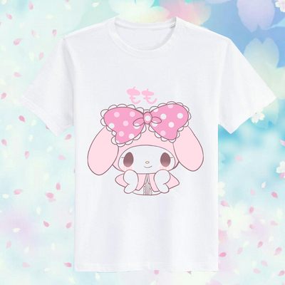 六一儿童亲子装少女卡哇伊可爱粉色兔子美乐蒂melody短袖t恤上衣