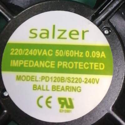 salzer AC 220V 0.09A PD120B/S 120x120x38mm 12厘米轴流风扇