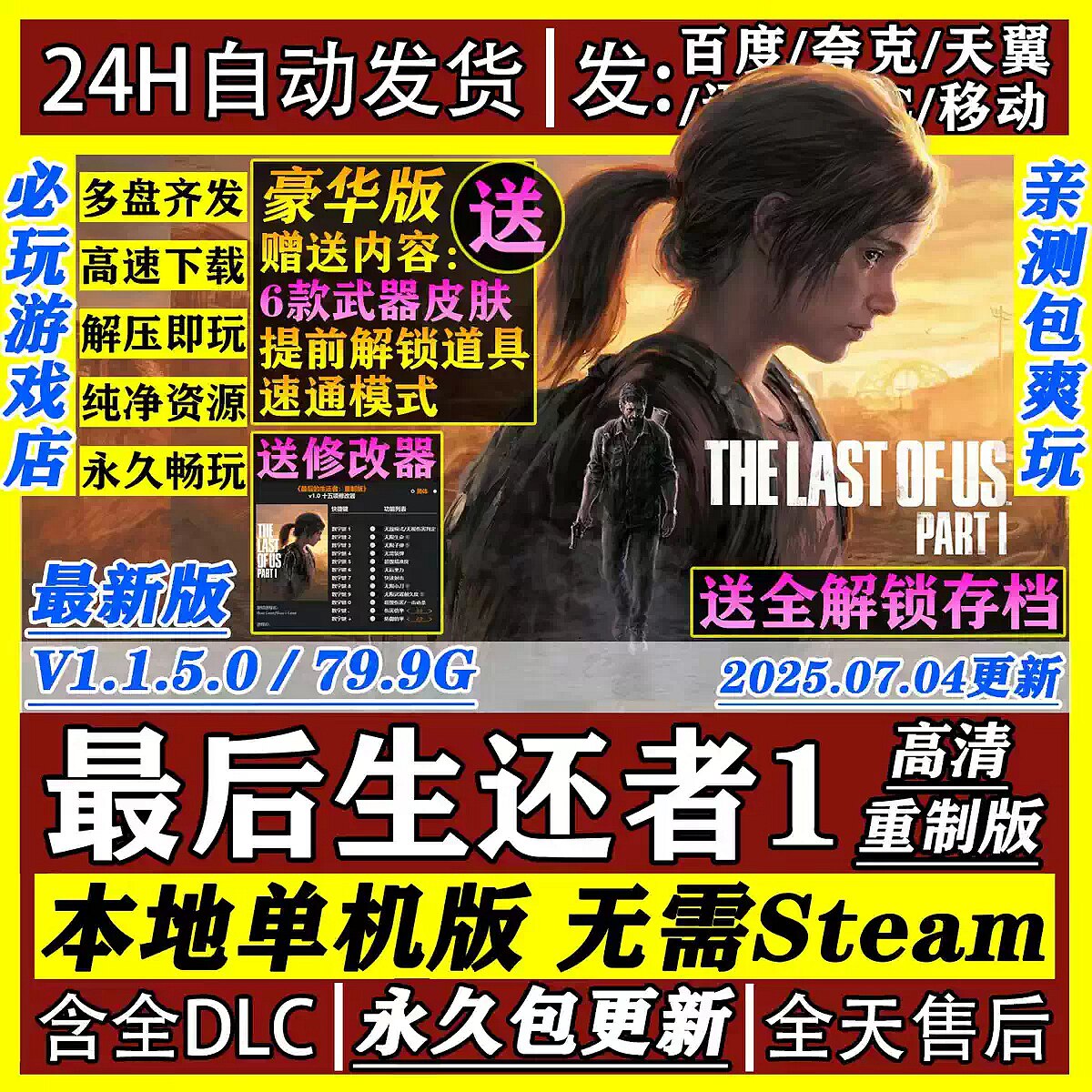 最后的生还者美国末日重制 中文免STEAM网盘不限速全DLC送修改器