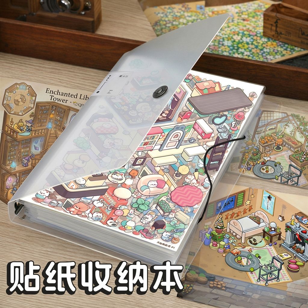 微缩场景贴纸收纳册A4A5活页造景贴纸收纳本相册明信片资料文件本图片