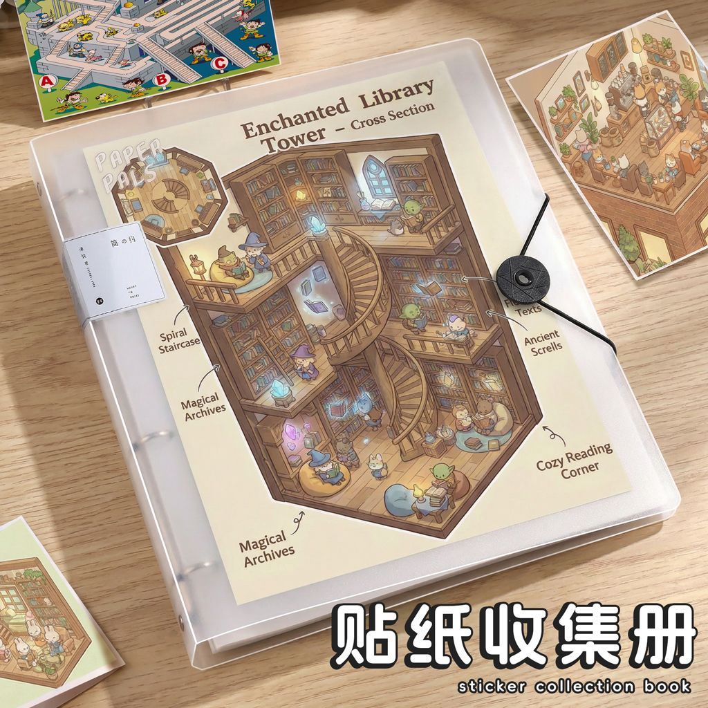 造景贴纸收纳册ins风A4大款活页收纳本拍立得旅行明信片小卡卡册图片