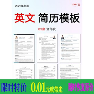 英文简历模板中英文cv翻译润色电子模版定制作英语word求职应届生