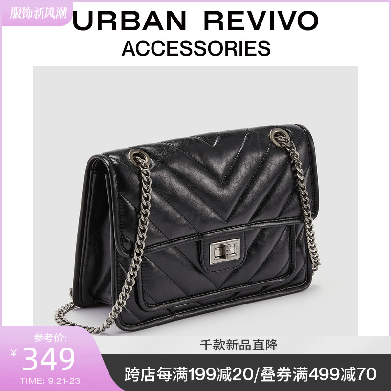 URBAN REVIVO2023新款女士高级轻奢时尚通勤简约流浪包UAWB32022