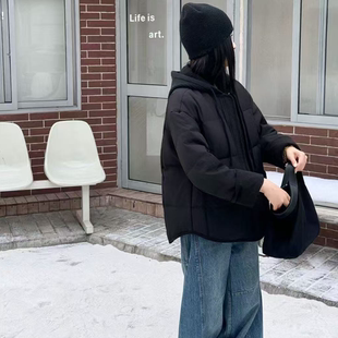 韩版 冬季 ins百搭宽松休闲连帽羽绒服女66780 首尔街头 合肥欢欢