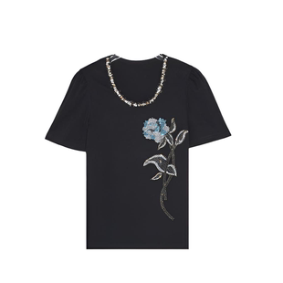 一枝花 钉珠烫钻短袖 2026新款 显瘦大码 T恤女68950 时尚 合肥欢欢