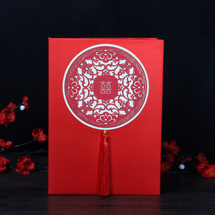 中式婚礼誓言本结婚新郎保证书愛的宣言婚庆用品签到本红色宣誓