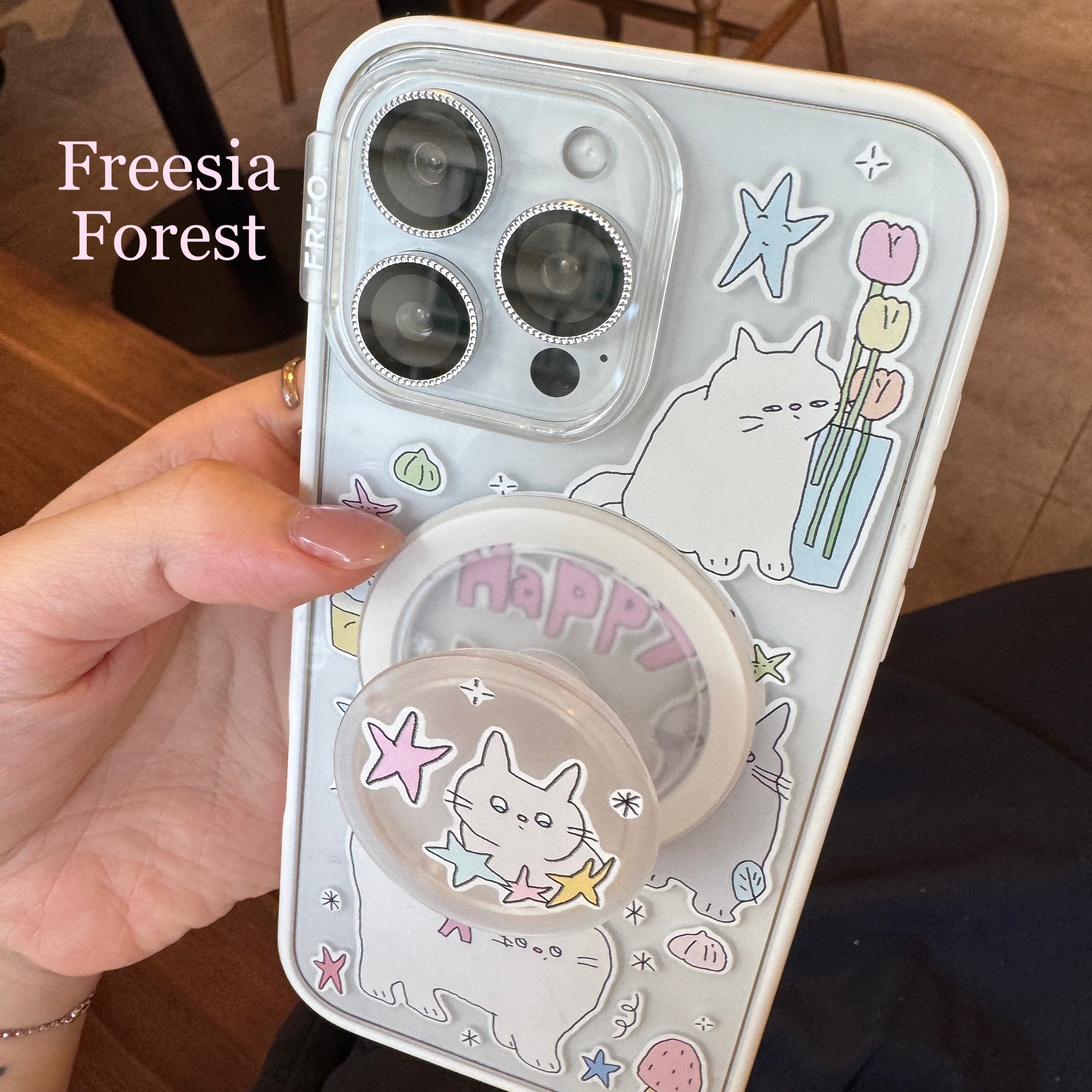 苍兰森林 猫猫日记磁吸贝贝壳韩国ins风亚克力手机壳适用苹果iPhone16ProMax包相机键原创高级卡通壳磁吸支架