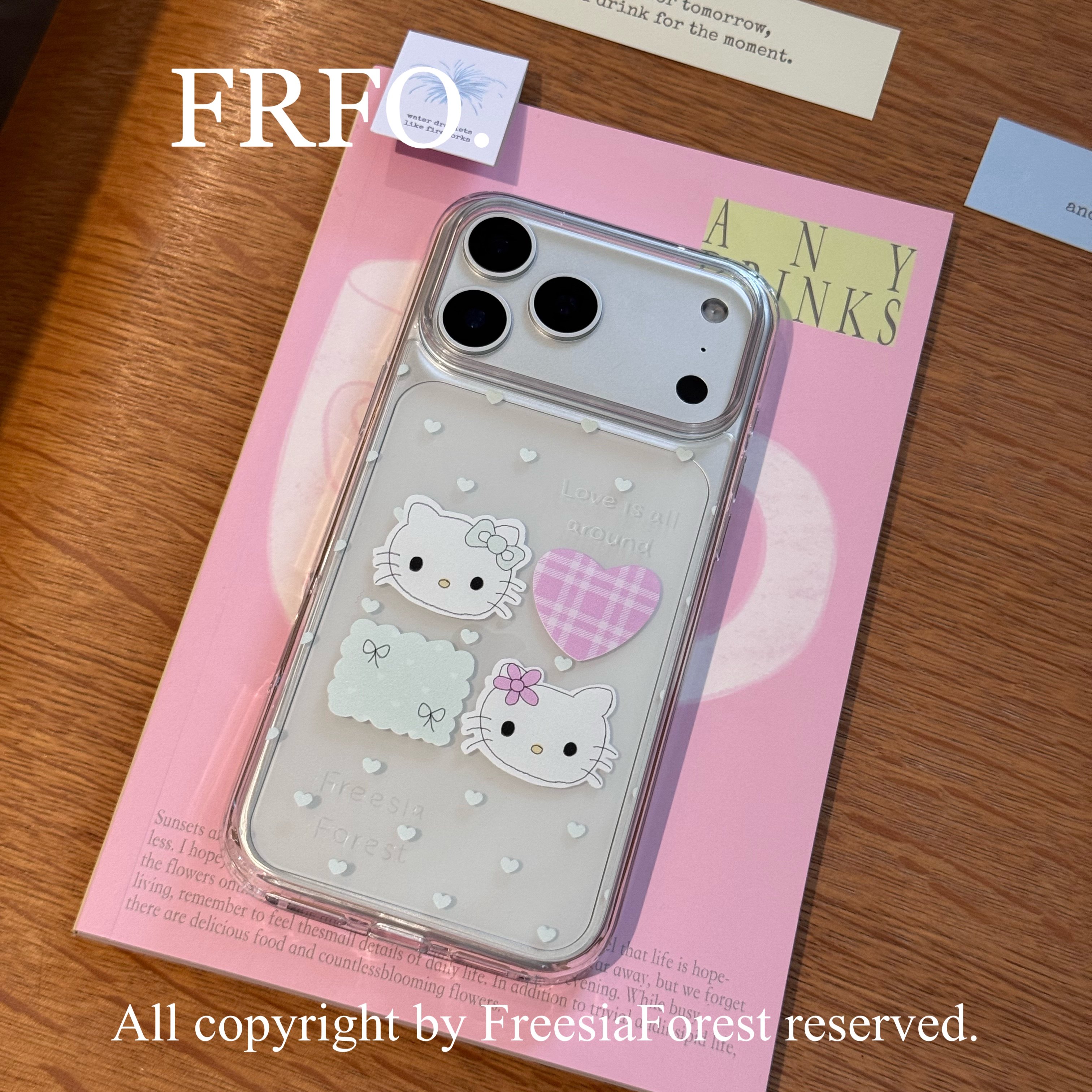 苍兰森林 薄荷Kitty亚克力手机壳适用苹果iPhone17ProMax卡通壳可爱手绘防摔透明软边硬壳原创高级感韩国ins,3C数码配件,手机保护套/壳,淘宝优惠券,粉丝福利购,淘宝优惠卷