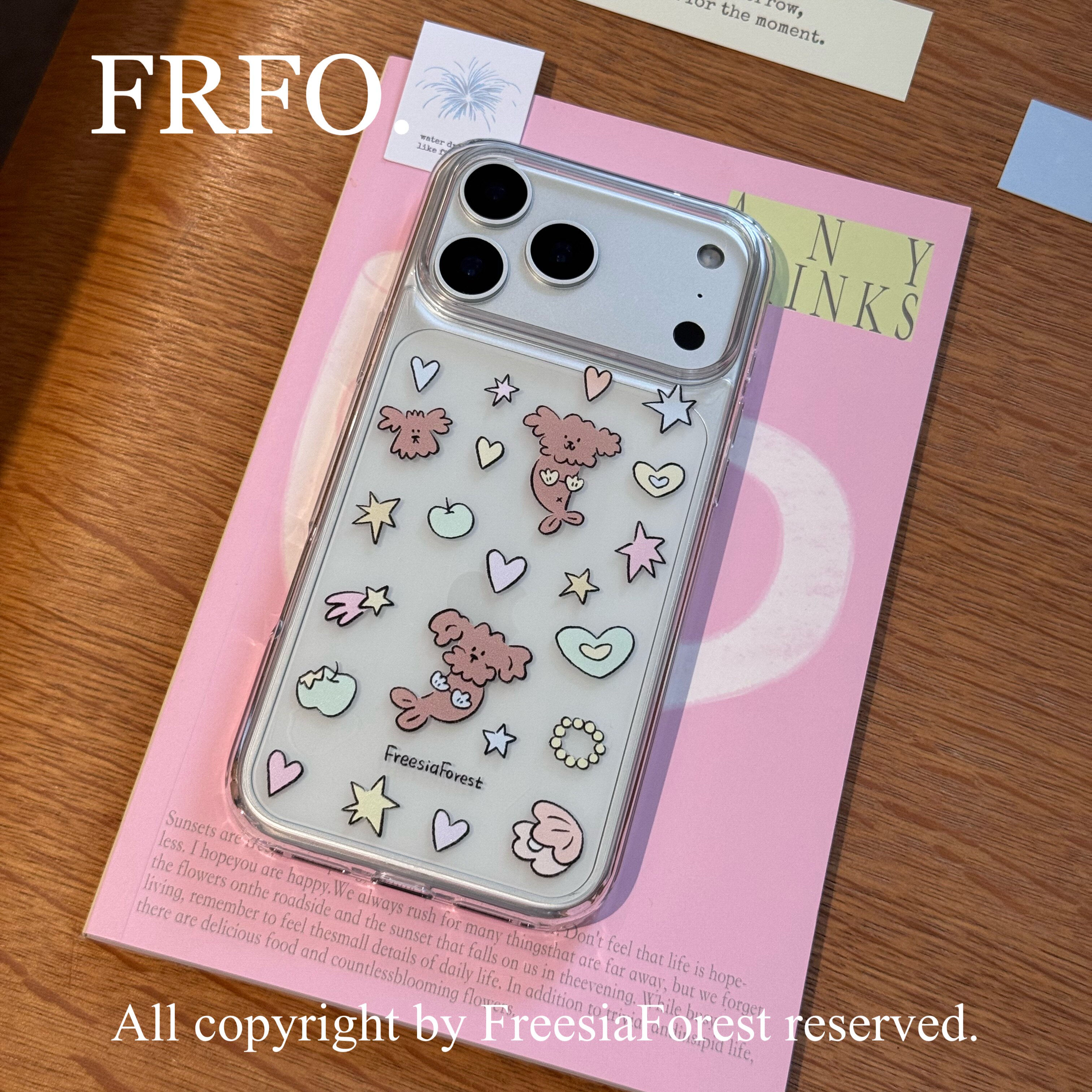 苍兰森林 比基尼小狗亚克力手机壳适用苹果iPhone17ProMax卡通壳可爱防摔透明软边硬壳原创高级感韩国ins风