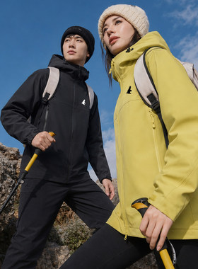 日常百搭TREK&TRAVEL飞鹰情侣户外冲锋外套宽松男女情侣同款