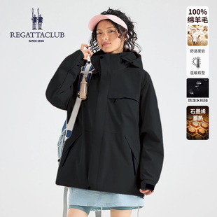 冬季轻暖款英国赛艇俱乐部 REGATTA CLUB绵羊毛冲锋外套男女同款