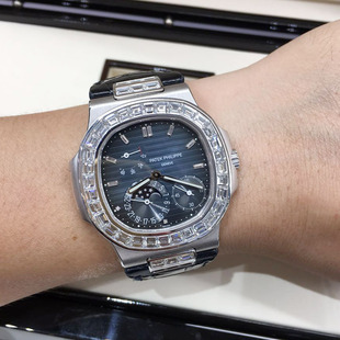 二手99新 运动系列PP5724G-001 白金原钻 男士机械手表腕表