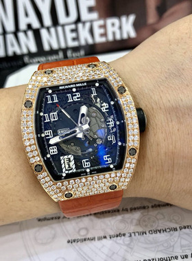 二手99新 理查德米勒 RM005 玫瑰金 后加满钻男士运动手表 腕表