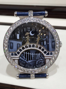 二手99 诗意复杂功能腕表系列VCARN9VI00 白金情人桥机械手表腕表