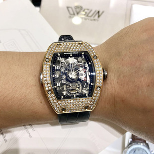 理查德米勒 RM003玫瑰金满钻陀飞轮男士机械手表 腕表