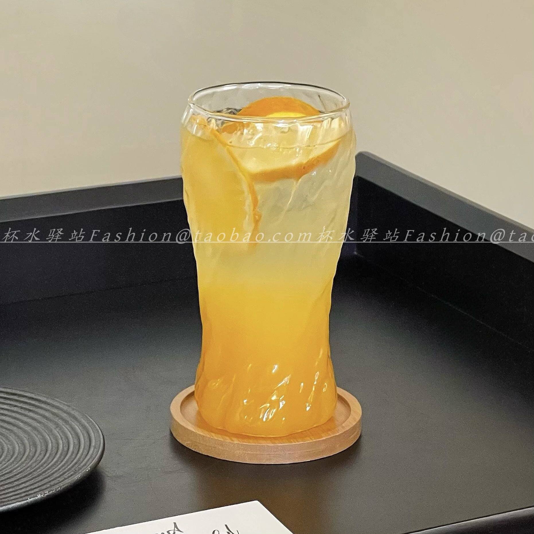 复古水纹玻璃杯耐热大容量