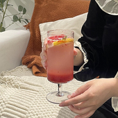 高颜值ins简约果汁杯冰美式 拿铁咖啡杯chie气泡水杯高脚鸡尾酒杯