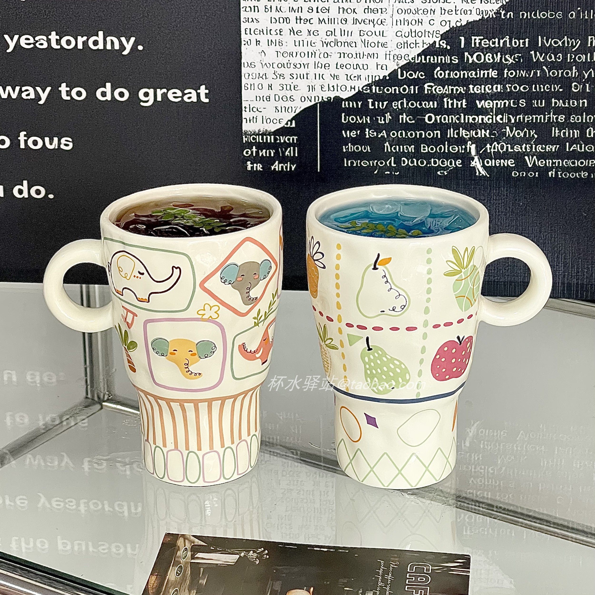 陶瓷喝水杯设计感小众牛奶杯高级感咖啡杯杯子早餐杯好看的马克杯