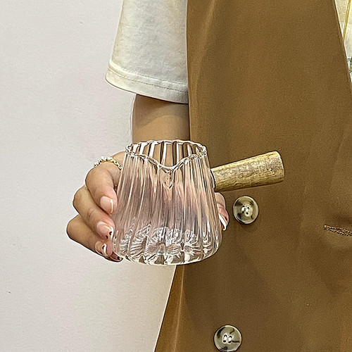 北欧复古加奶容器条纹小奶壶