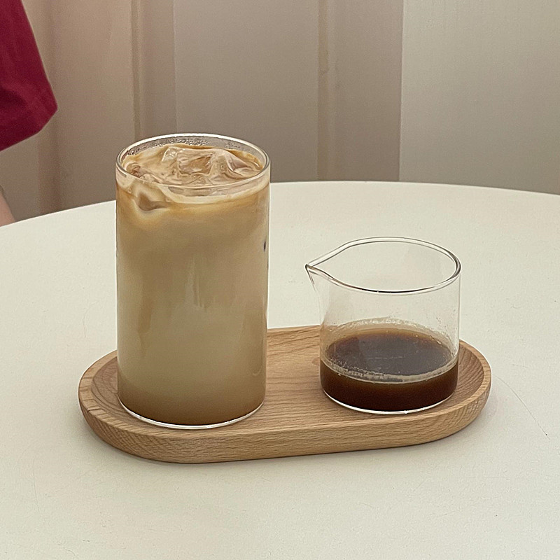 简约ins风耐热玻璃咖啡杯下午茶拿铁杯套装冰摩卡单人份咖啡出品