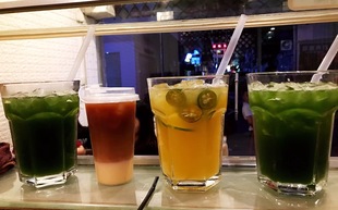 ins网红餐厅冷饮杯 800ml超大玻璃柠檬果汁杯 水果茶杯 莫吉托杯