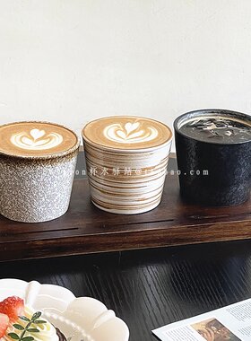 复古风咖啡杯陶瓷刷釉品茗杯